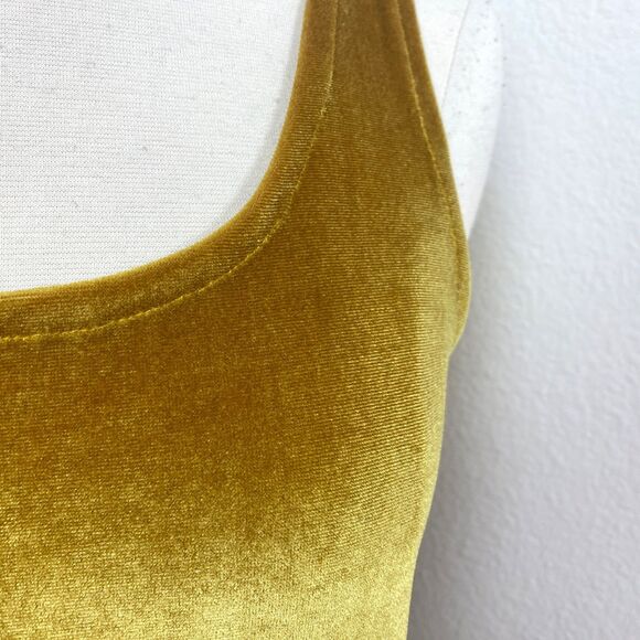 Opal Blue Gold Velvet Dress Small Sleeveless Knit Club Casual Date Boho Chic - Picture 3 of 8